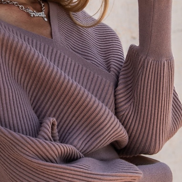 Hope Horizon Purple Wrap Knit Top - Picture 7 of 14